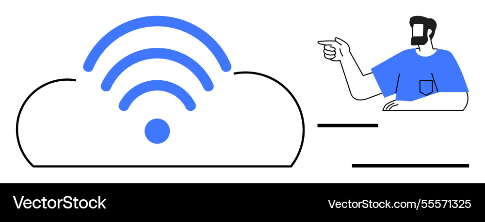 Cloud computing and connectivity guided Cloud computing and connectivity guided vector image