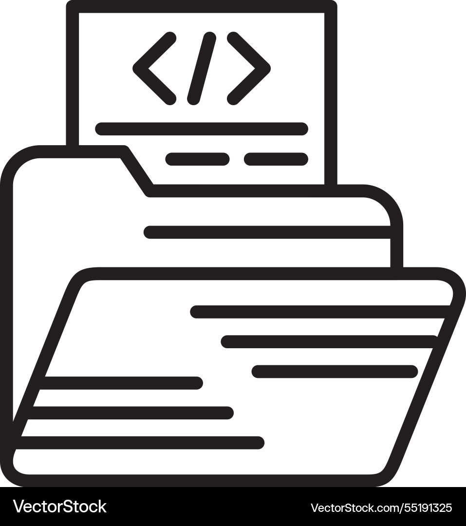 Coding line icon design Vector Image