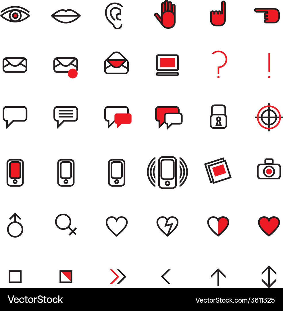 Communication icons set 3 notext Vector Image