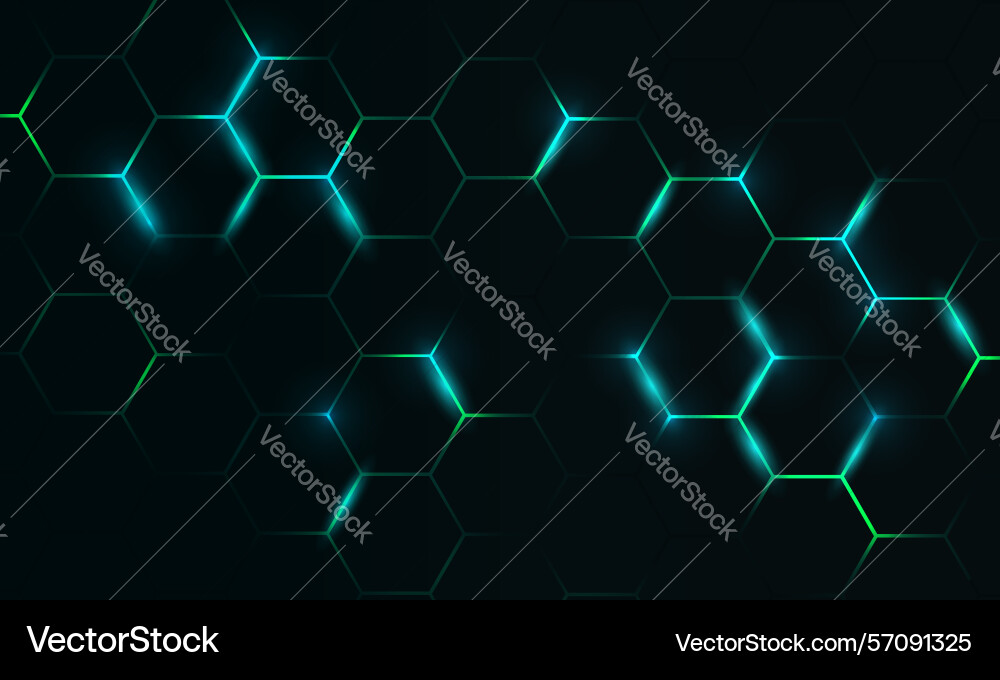Dark hexagon abstract technology background Vector Image