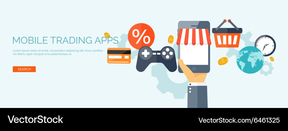 Flat header shopping web vector image