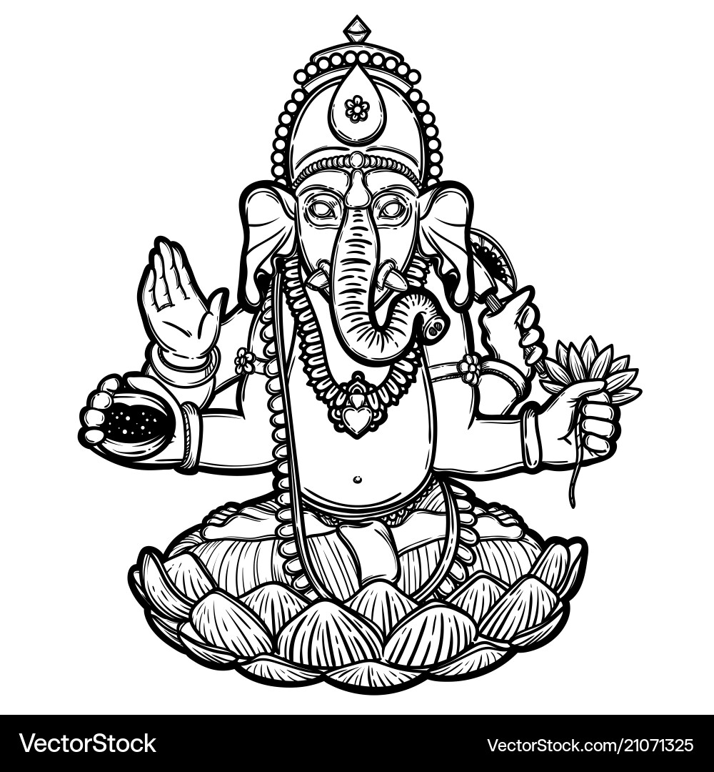 Ganesha hindu god elephant Ganesha hindu god elephant vector image