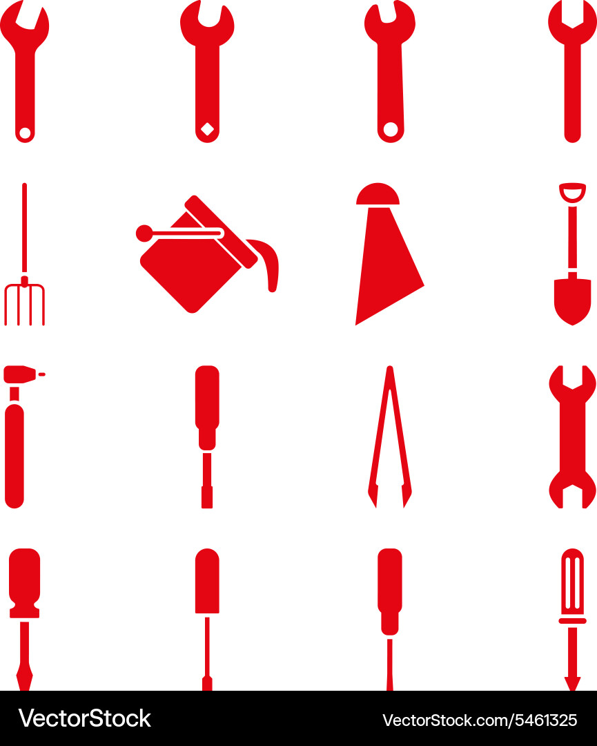 Instruments and tools icon set vector image