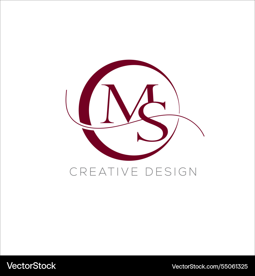 Ms initial logo design app Ms initial logo design app vector image