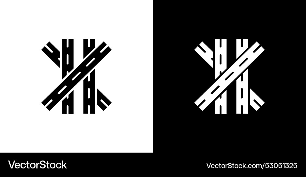 Multi level junction icon flat fill set collection Vector Image