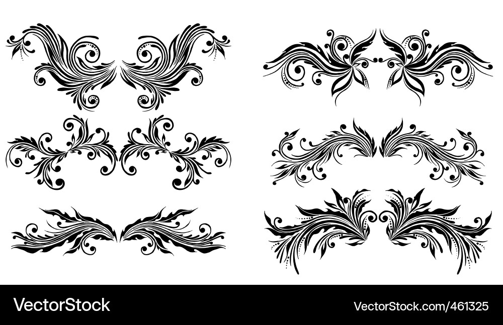 Ornate Floral Swirls Vector Image