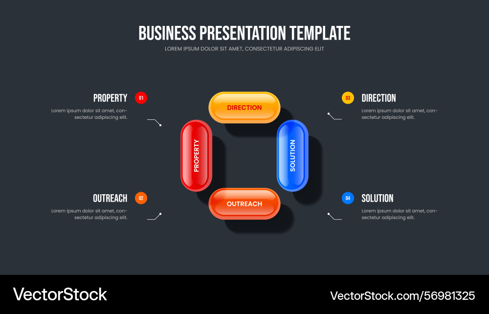 Professional solution 4 option infographic Vector Image