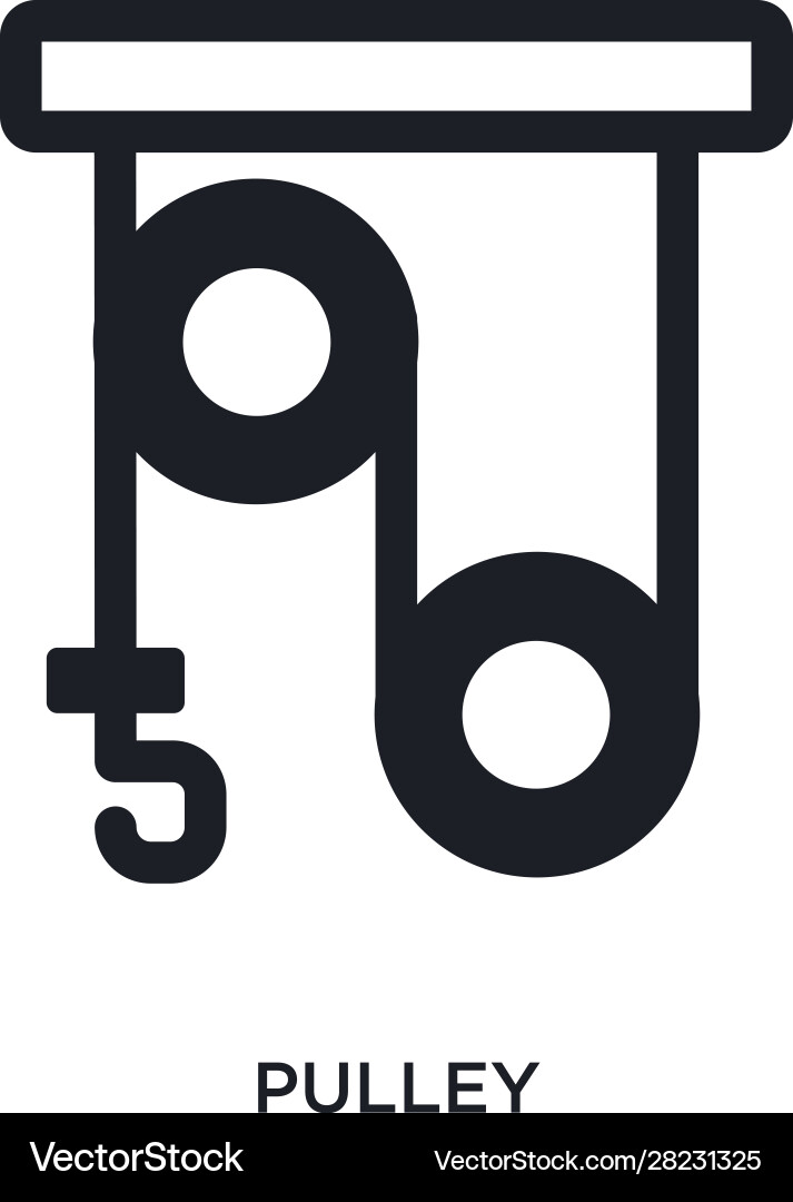 Pulley isolated icon simple element from science Vector Image