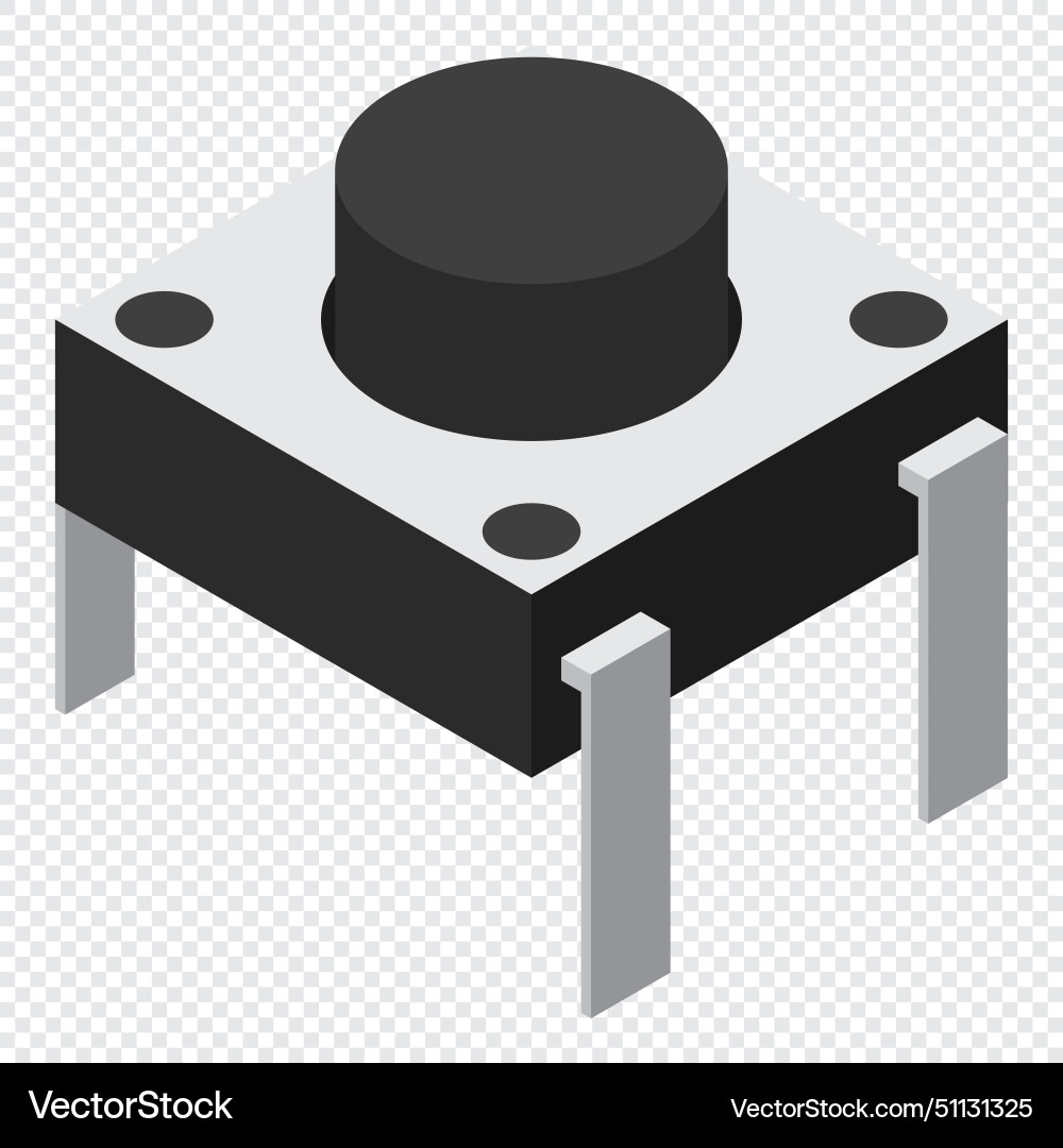 Push button electronic component icon Push button electronic component icon Vector Image