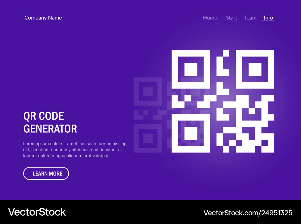 Qr code generate web template sample Qr code generate web template sample vector image