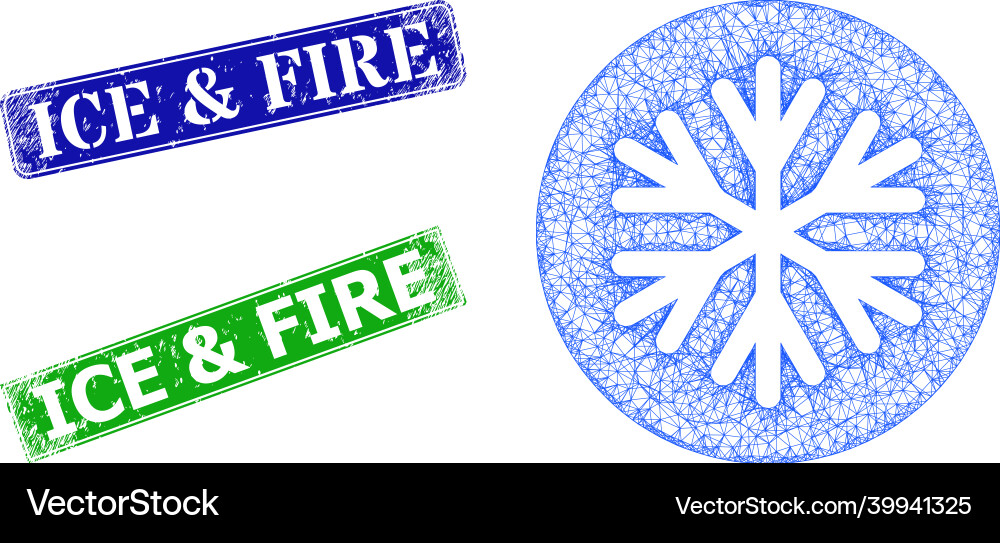 Rubber ice and fire imprints triangular mesh Vector Image