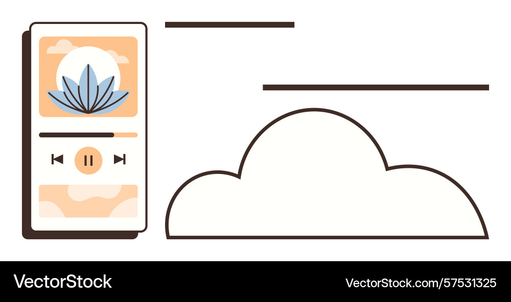 Streaming music application with cloud integration Streaming music application with cloud integration vector image