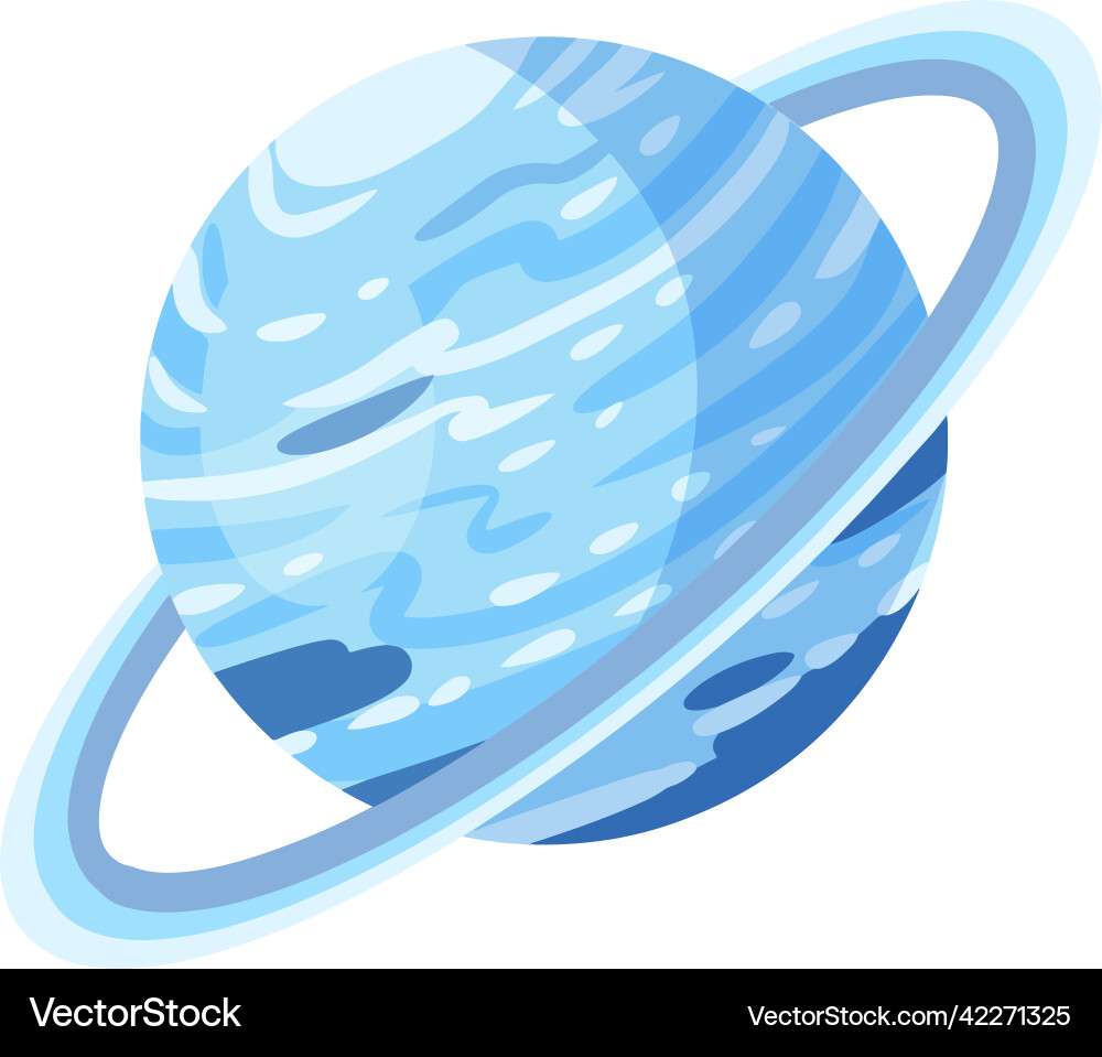 Stylized planet uranus isolated cartoon image Stylized planet uranus isolated cartoon image vector image