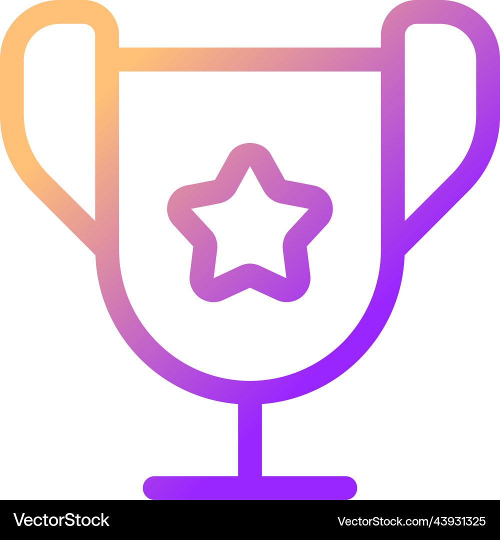 Trophy cup pixel perfect gradient linear ui icon Vector Image