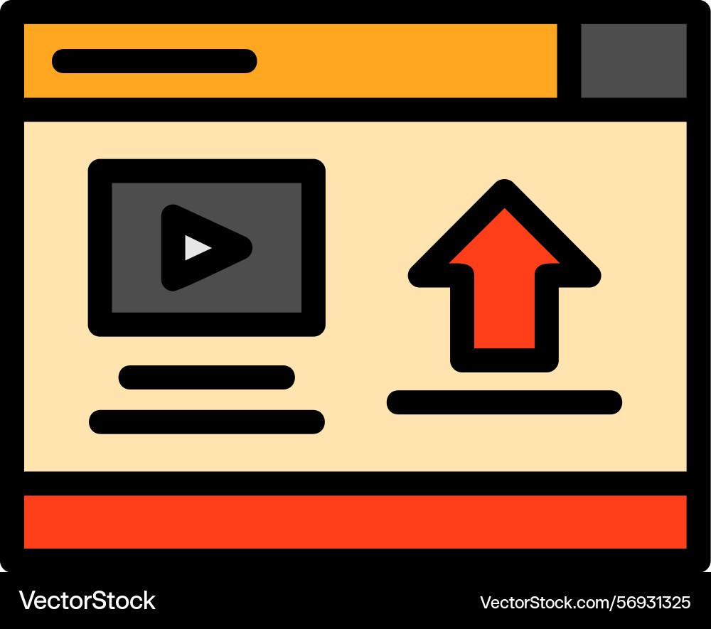 Upload line filled style icon design vector image