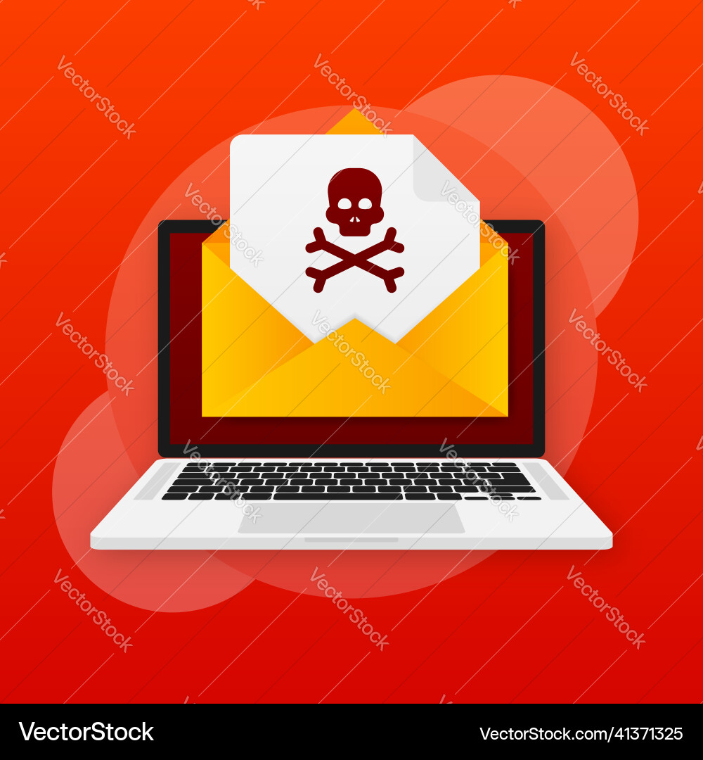 Virus message in flat style design vector image