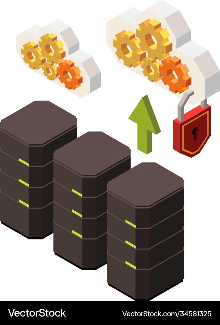 Web server upload composition vector image