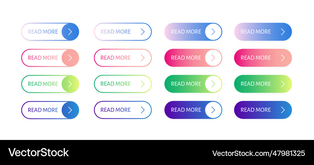 Website button read more with arrow simple vector image