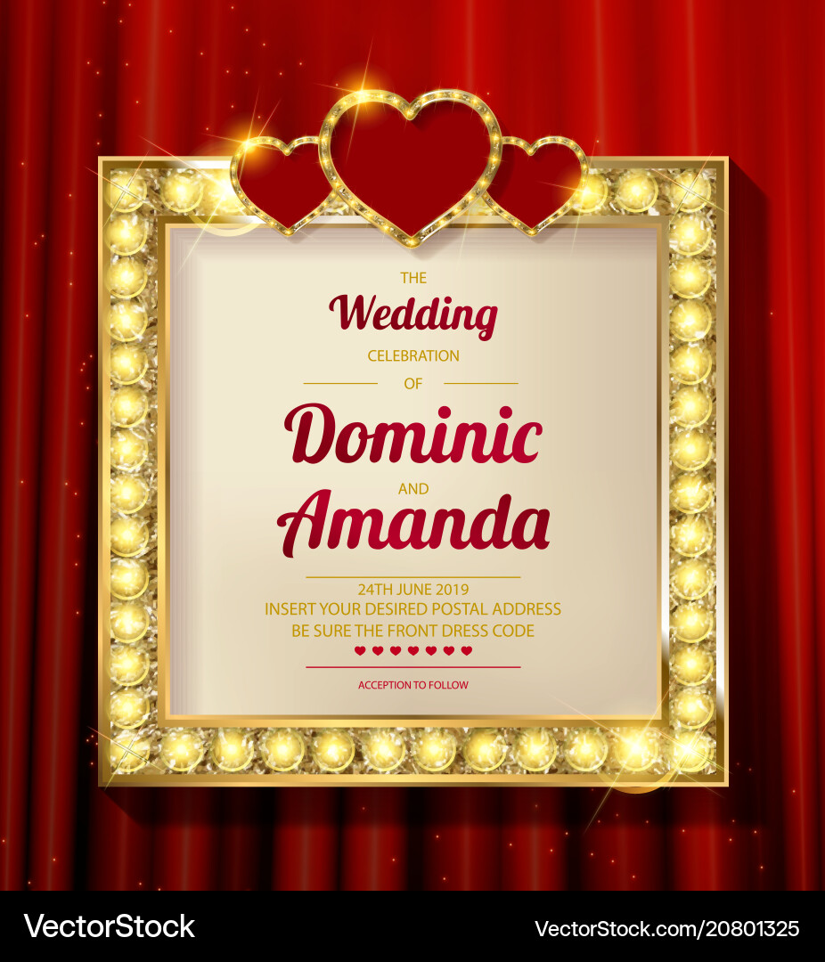 Wedding invitation thank you card Wedding invitation thank you card vector image