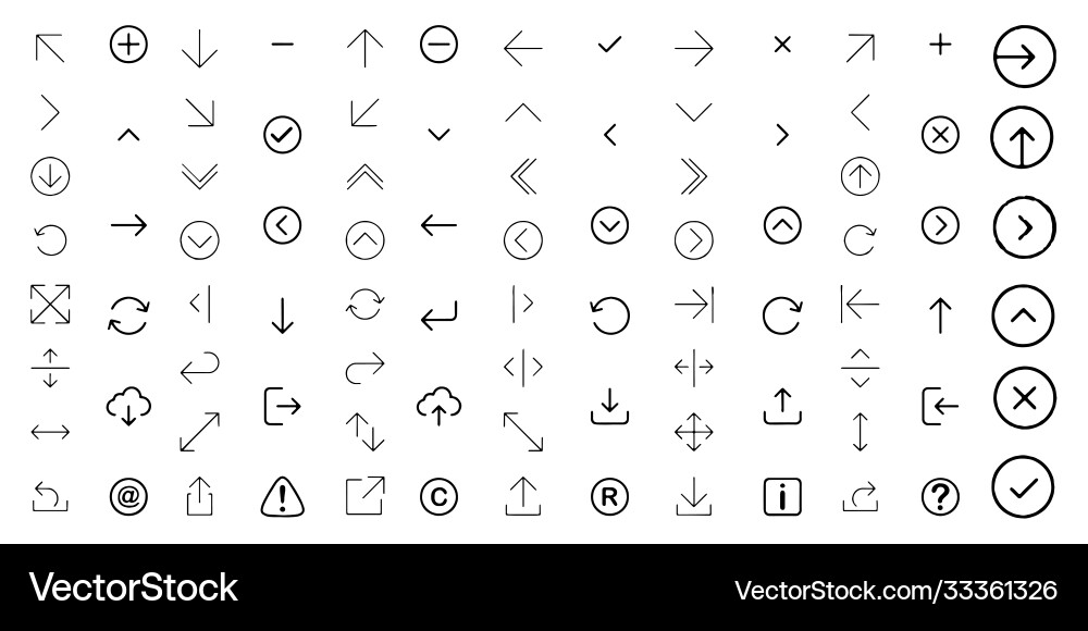 Arrows set icons design style vector image