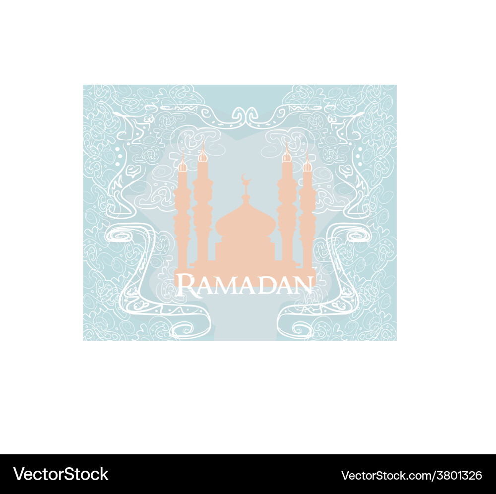 Artistic pattern background with moon and mosque vector image