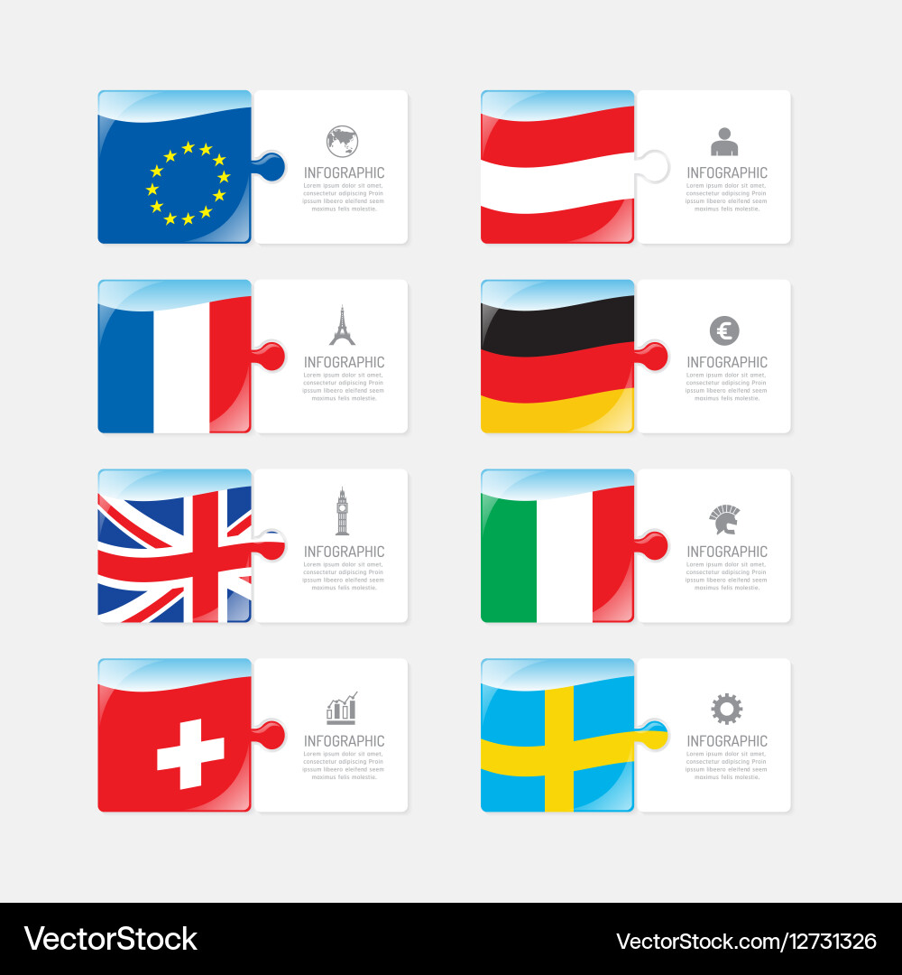Business data process chart abstract elements vector image