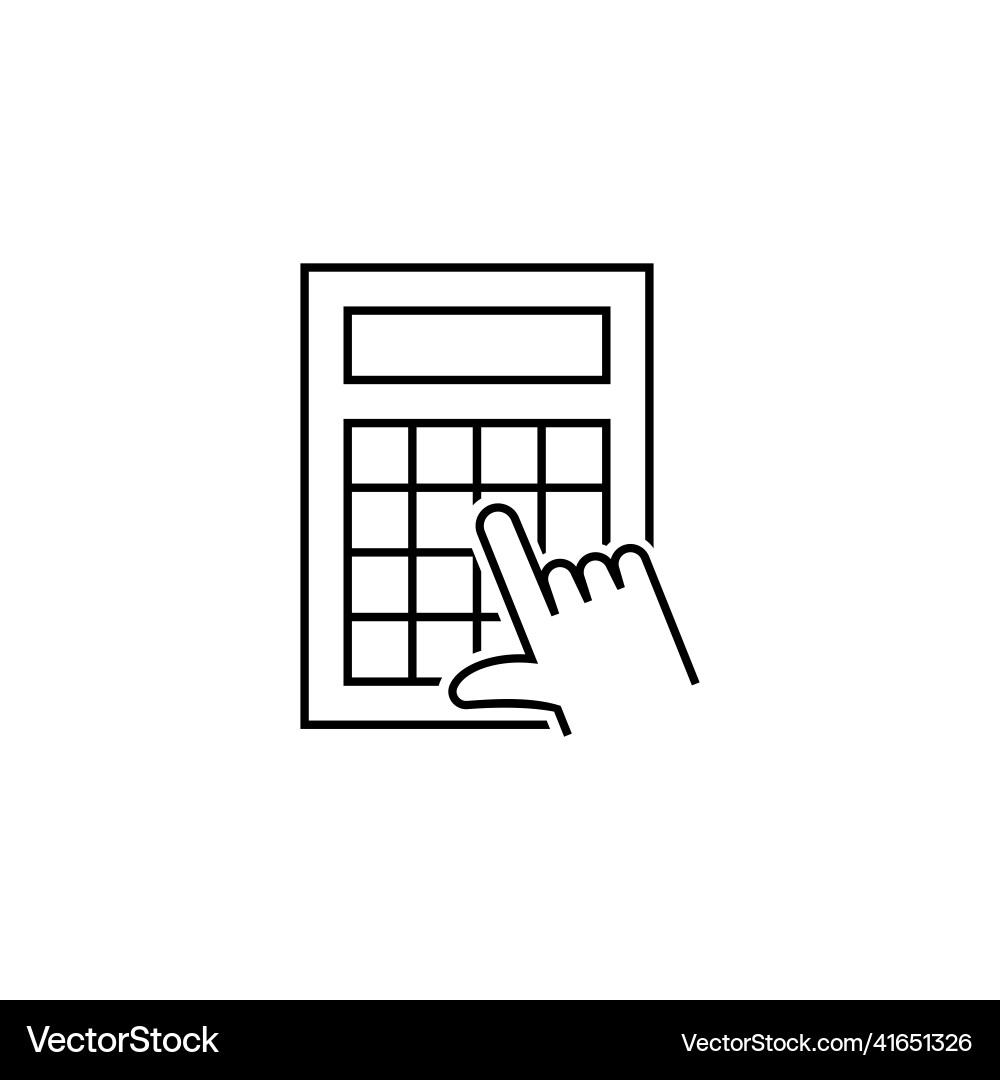 Calculator icon calculating symbol linear style Calculator icon calculating symbol linear style vector image