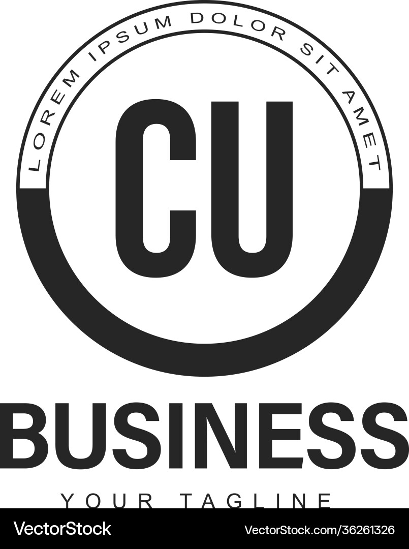 Cu initial a logo design with abstract style Cu initial a logo design with abstract style vector image