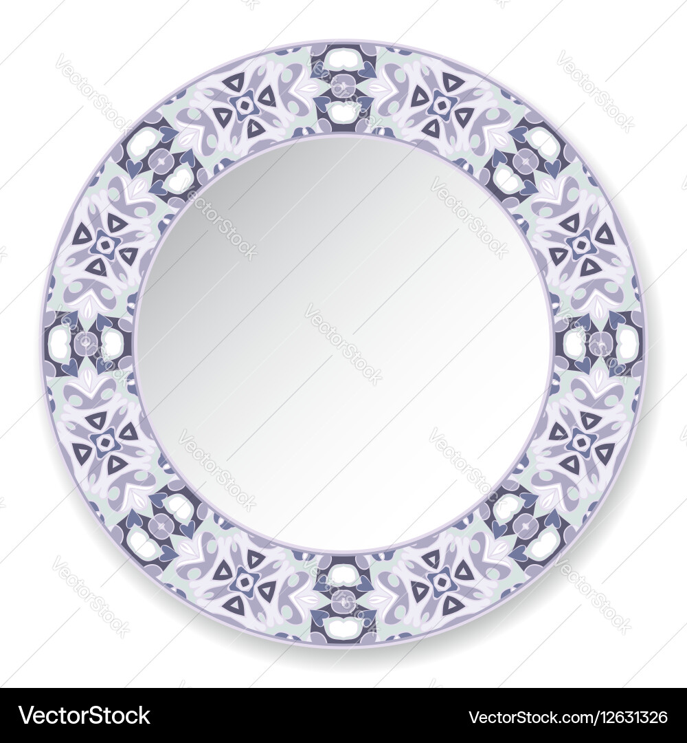 Decorative plate with circular pattern vector image