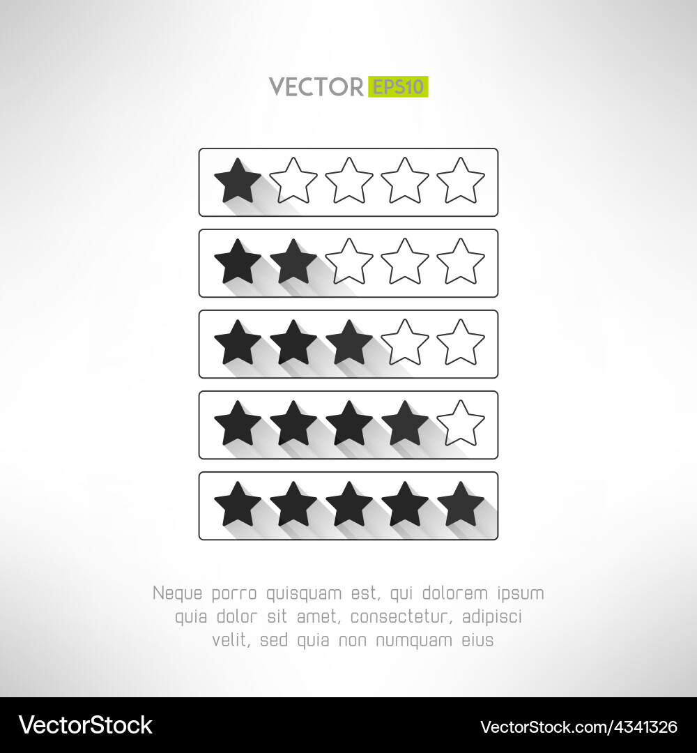 Five stars rate design elements in modern simple Vector Image