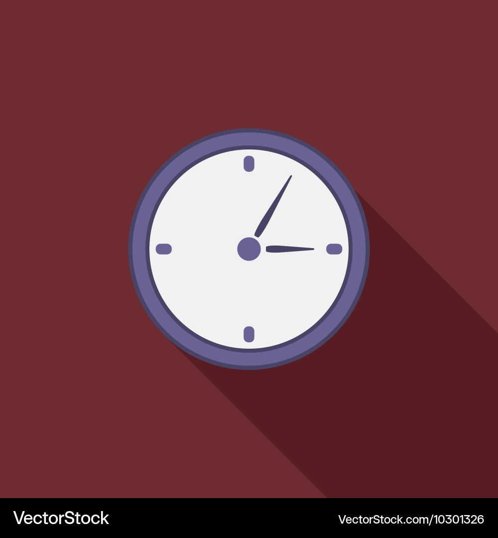 Flat design modern of analog clock icon vector image