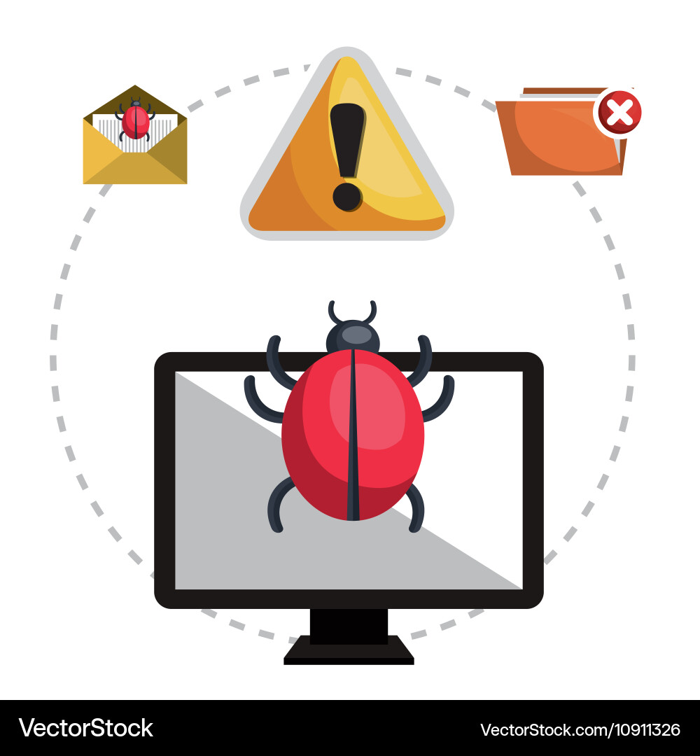 Informatic virus computer Vector Image