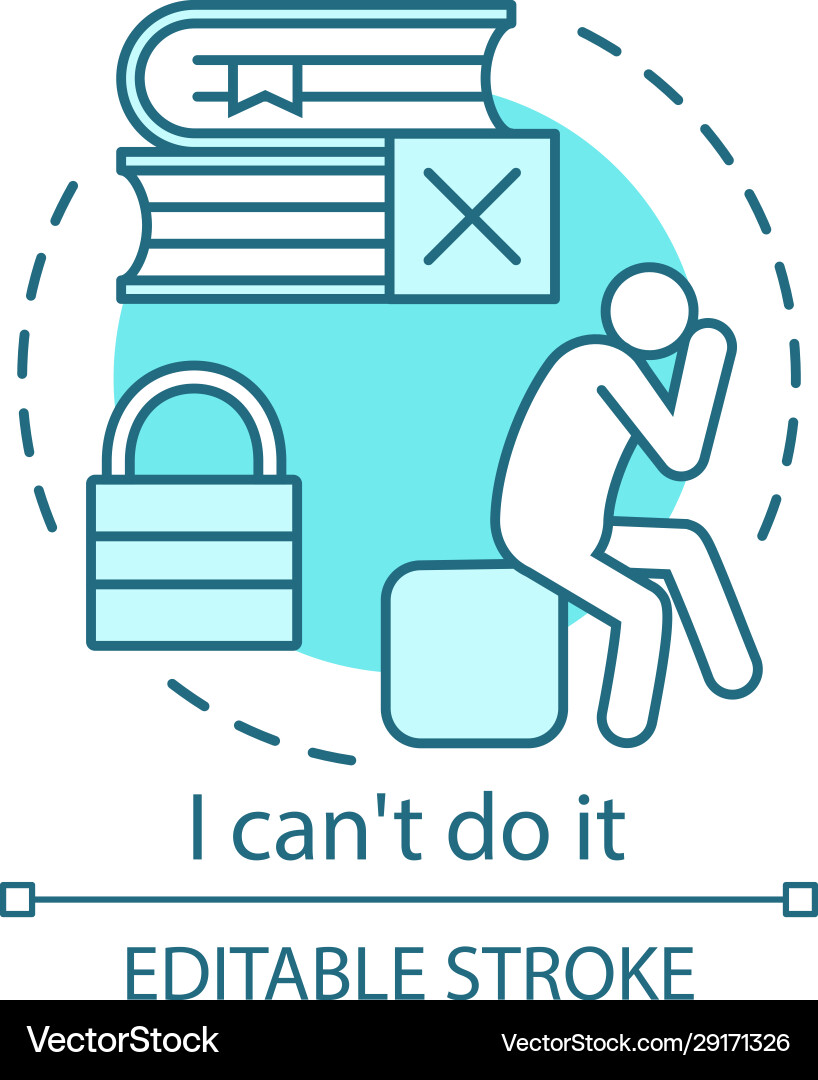 Learning problems concept icon difficulties idea Learning problems concept icon difficulties idea vector image