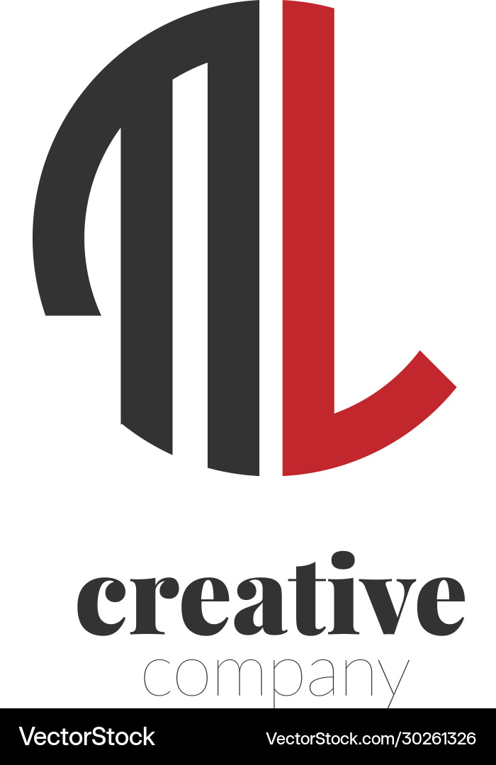 ML Monogram Circle Logo Vector Image