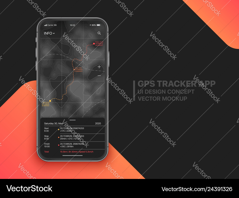 Mobile gps tracker ui concept Mobile gps tracker ui concept vector image