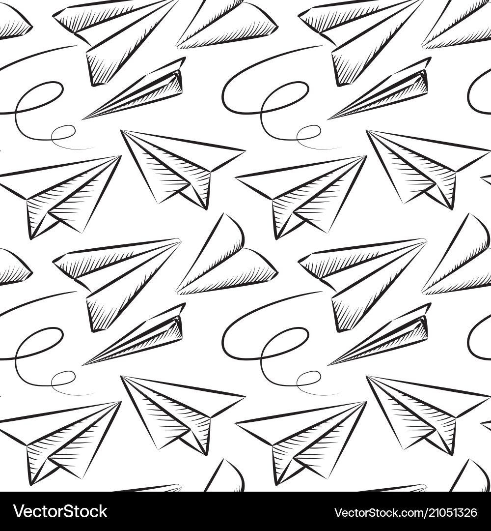 Paper plane seamless pattern Paper plane seamless pattern vector image