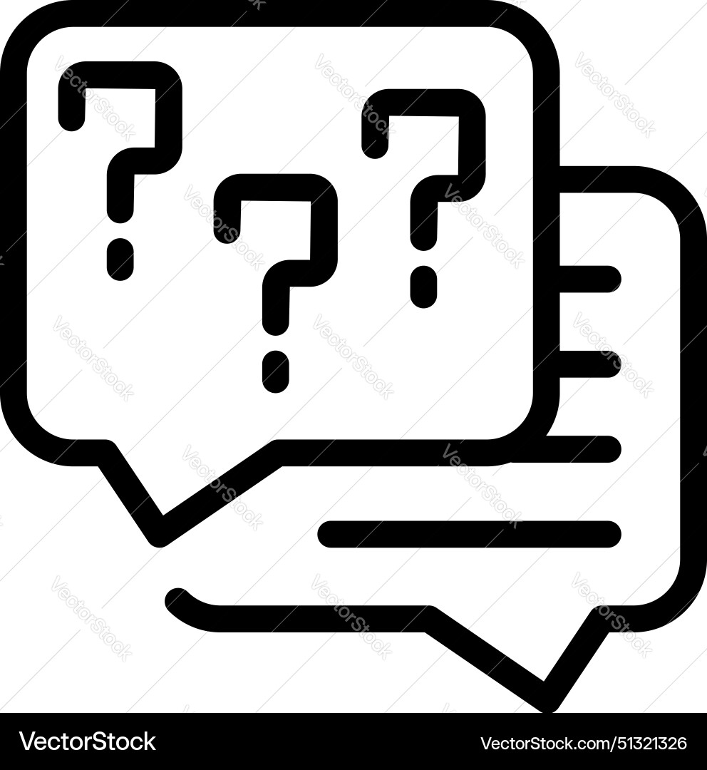 Problem solving page icon outline faq chat Problem solving page icon outline faq chat Vector Image