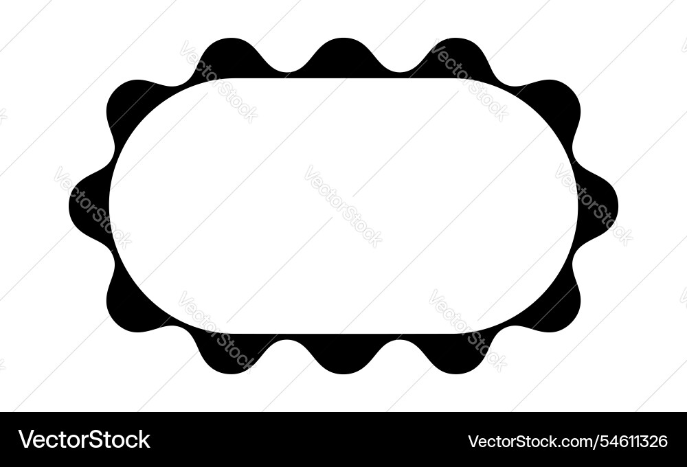 Rectangular oval frame with scallop borders tag Rectangular oval frame with scallop borders tag vector image