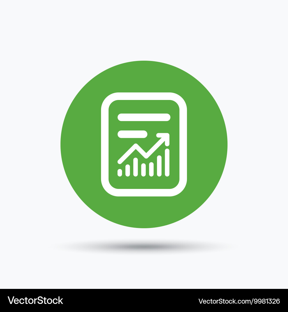 Report file icon document page with statistics vector image