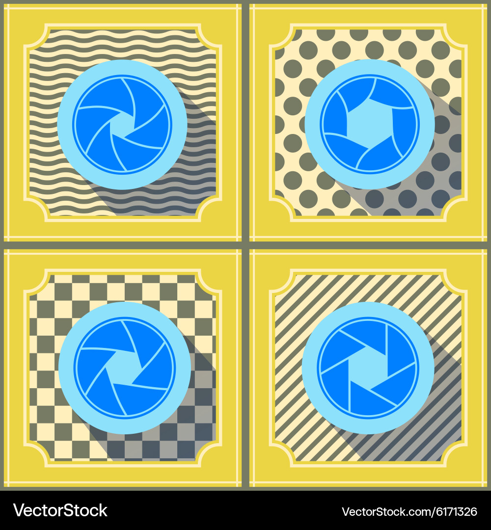 Seamless background with camera shutter symbols vector image