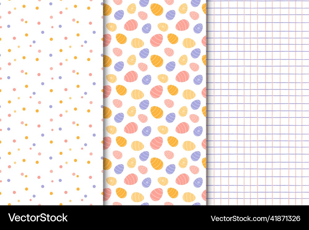 Set of easter patterns eggs with different Set of easter patterns eggs with different Vector Image