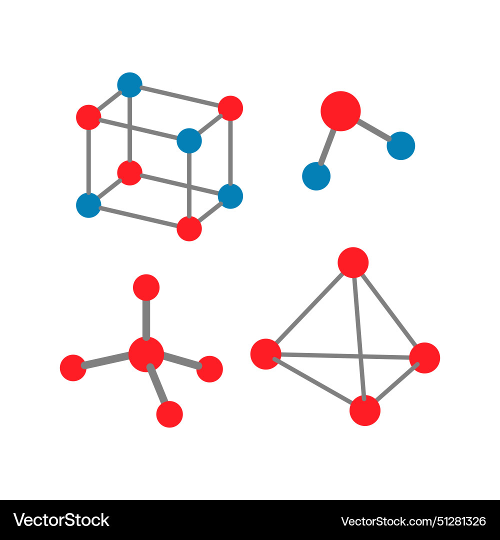 Set of icons on the theme molecules Royalty Free Vector
