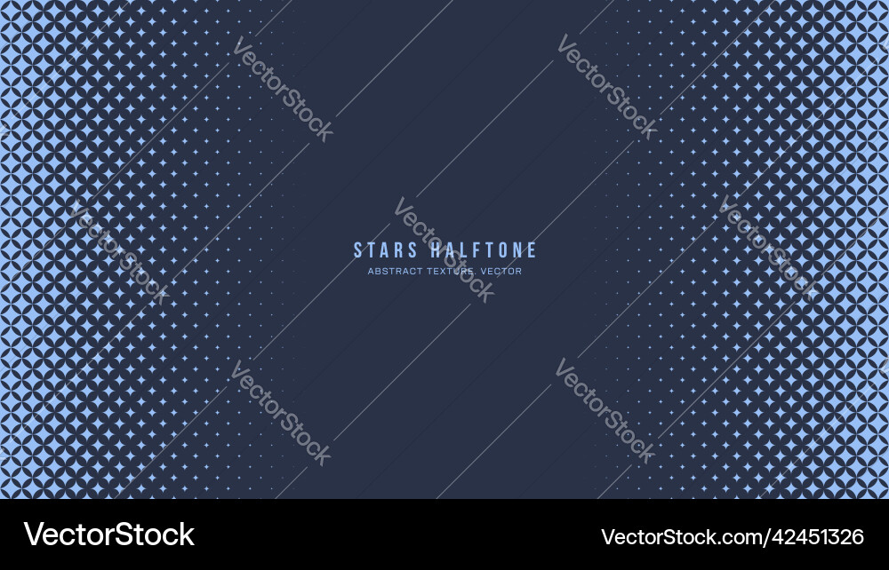 Star halftone geometric pattern horizontal frame Vector Image