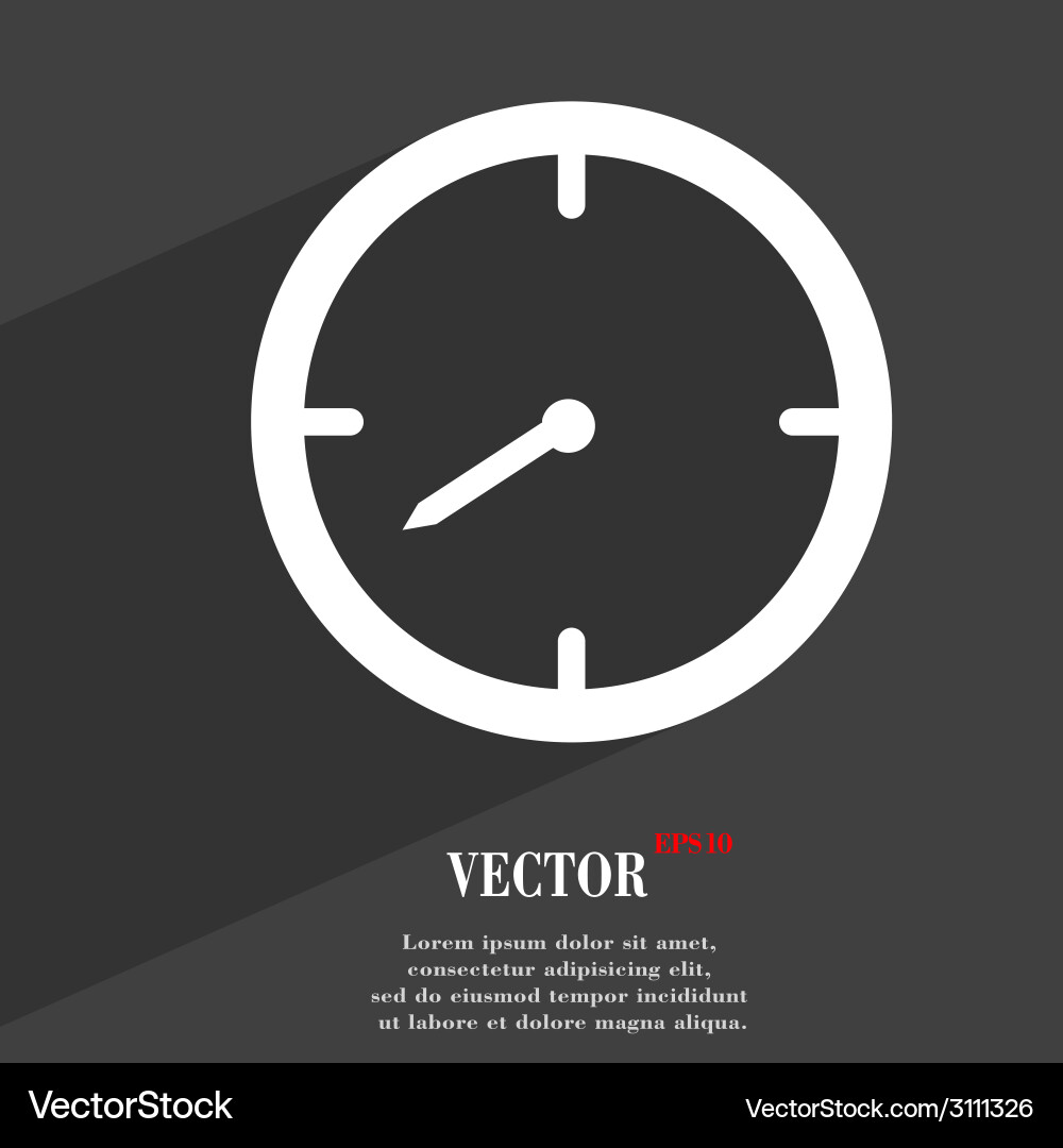 Timer icon symbol flat modern web design with long vector image