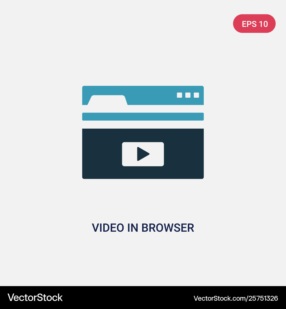 Two color video in browser icon from user Two color video in browser icon from user vector image