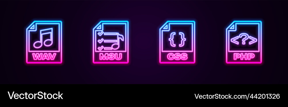 Zeile wav Datei Dokument m3u css und php Zeile wav Datei Dokument m3u css und php vektorbild