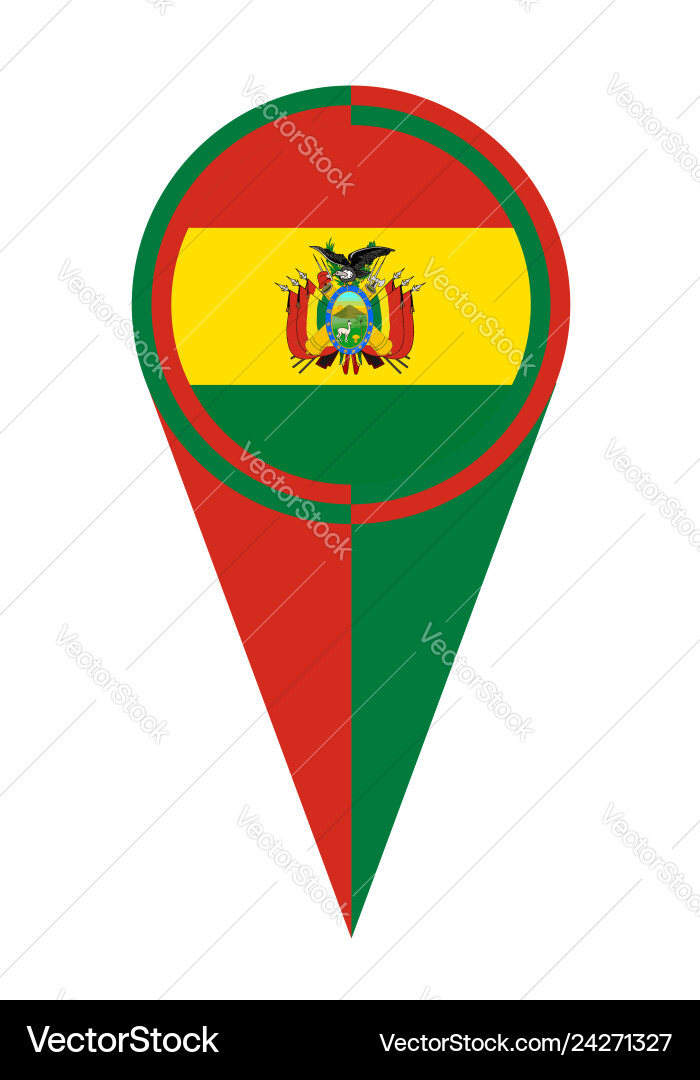 Bolivia map pointer location flag Vector Image