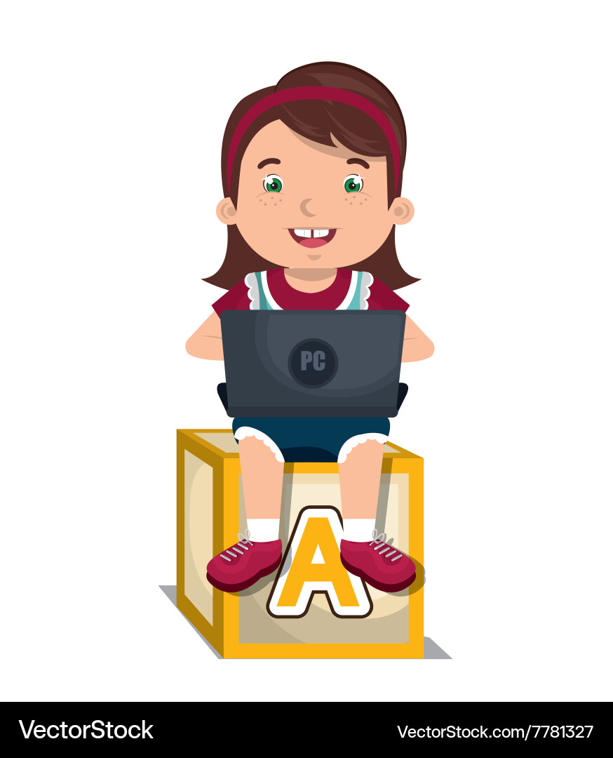 Children using computer design Vector Image