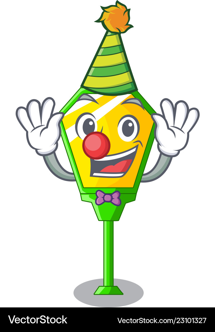 Clown character a lamp in post style Vector Image