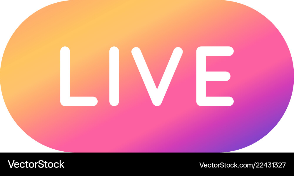 Colorful Live Streaming Button vector image